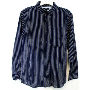 Nautica Button Down Blue Striped Shirt Collared Teen Big Boys 20 Reg Long Sleeve